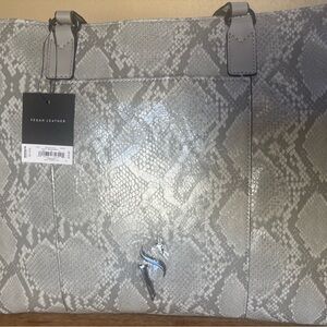 Simply Vera Chic Snake Print Vegan Leather Tote